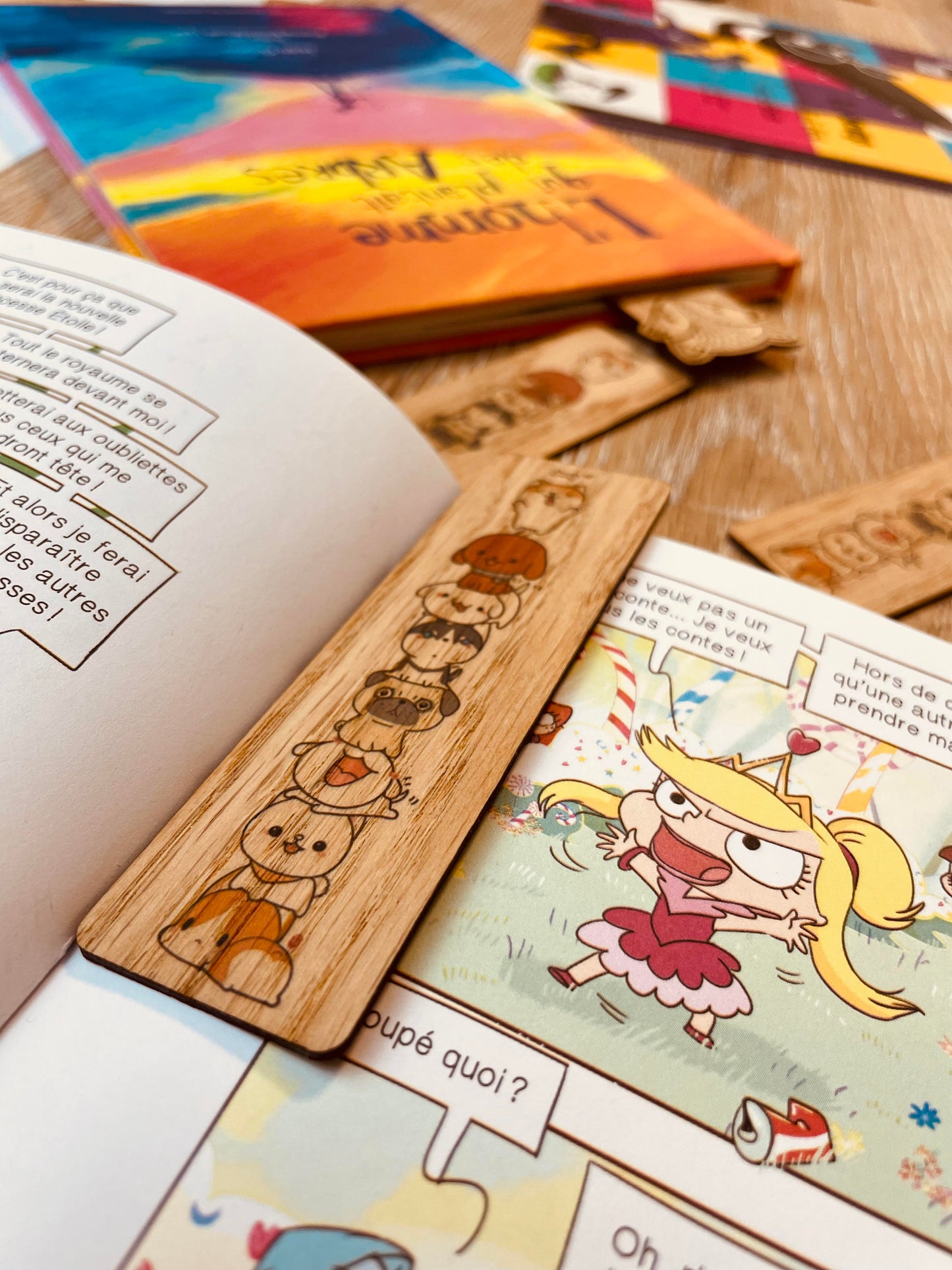 Marque pages en bois de chêne. Kawai