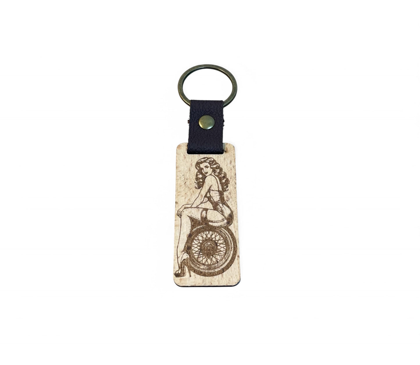Porte clés en bois Lady 1