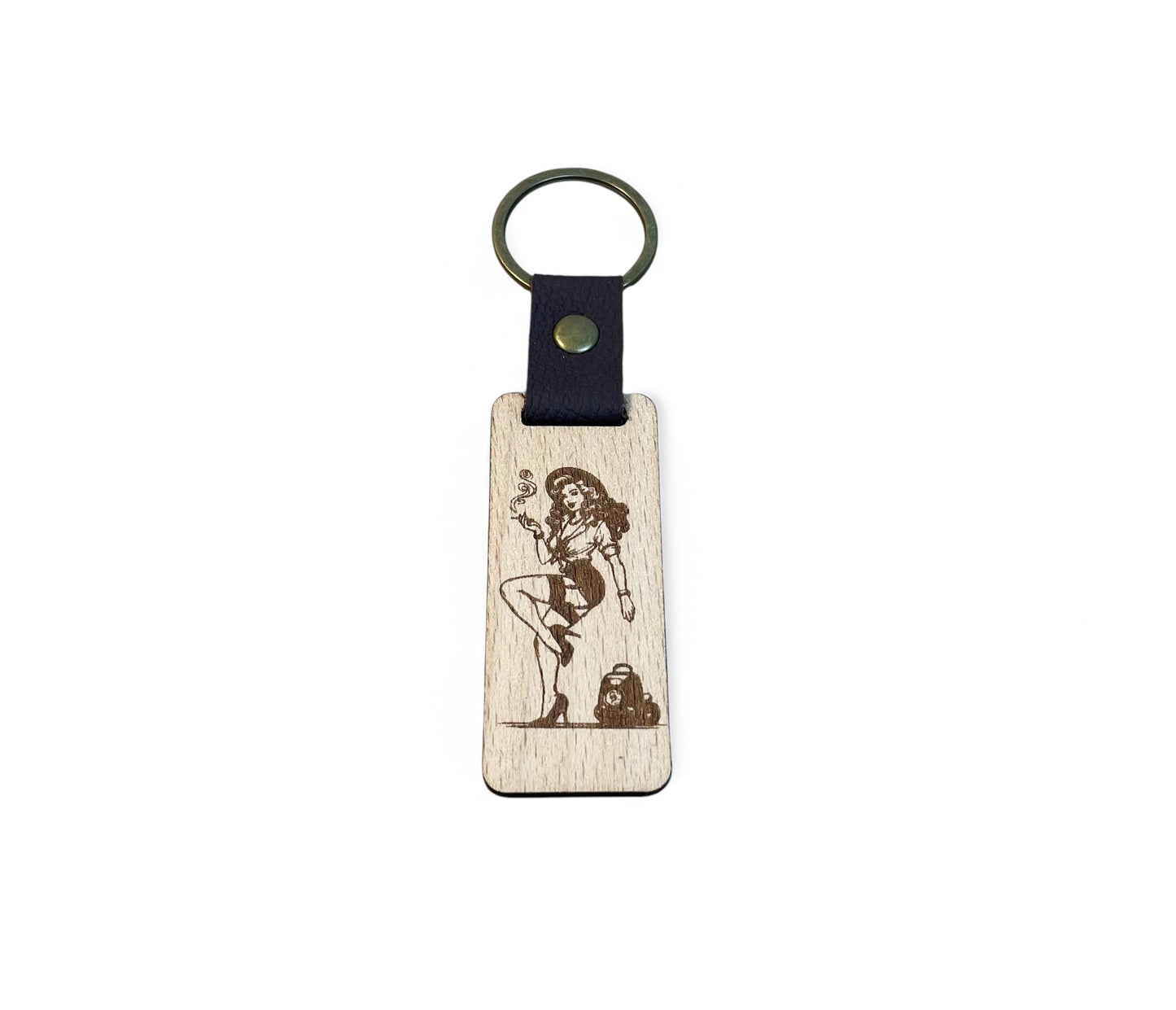 Porte clés en bois Lady 2