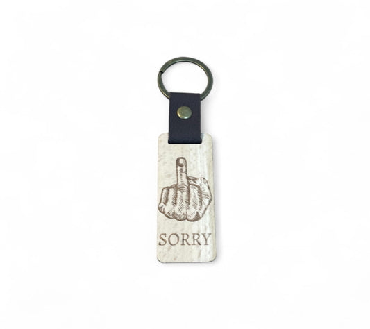 Porte clés en bois Sorry