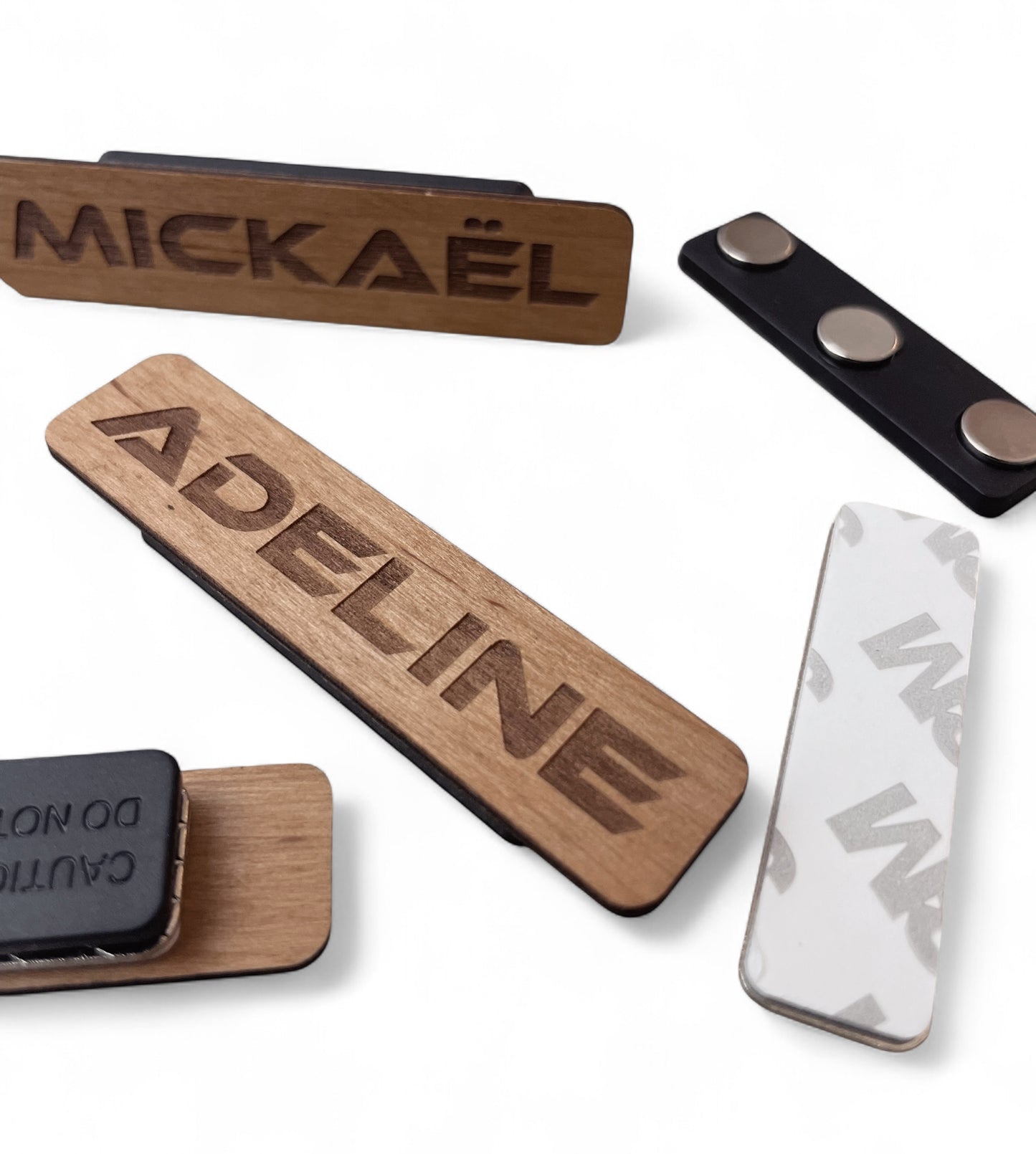 Badge en bois de bouleau personnalisable