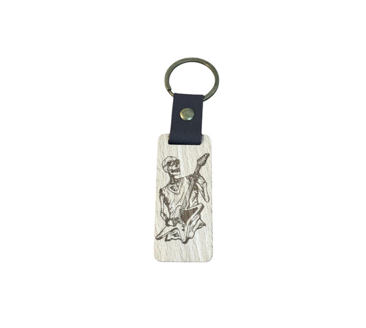 Porte clés en bois Rock