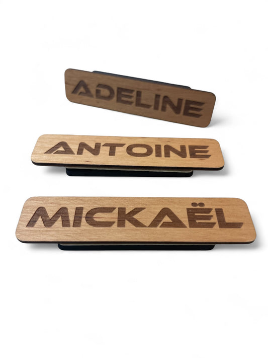 Badge en bois de bouleau personnalisable