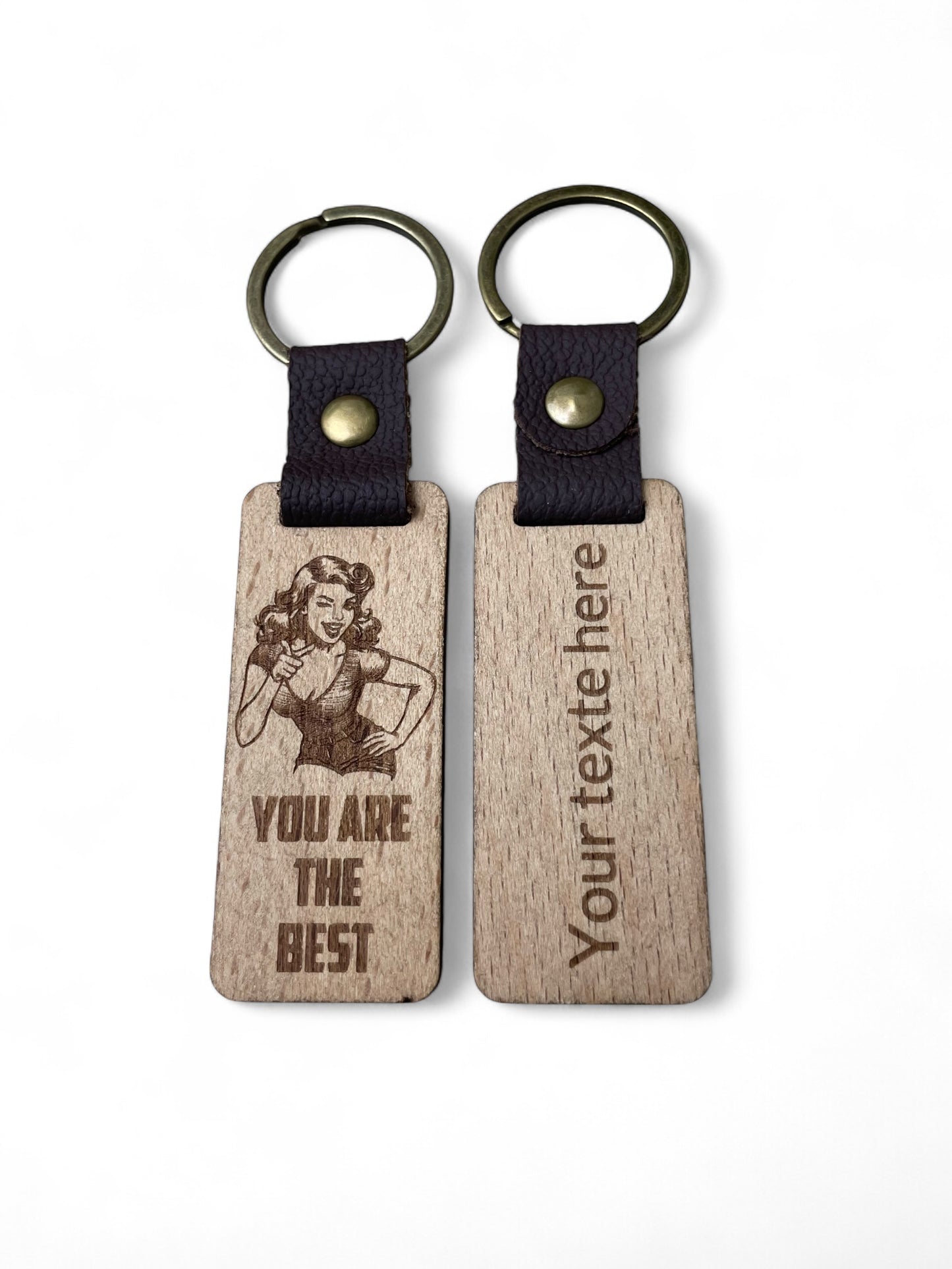 Porte-clés rétro en bois – Pretty